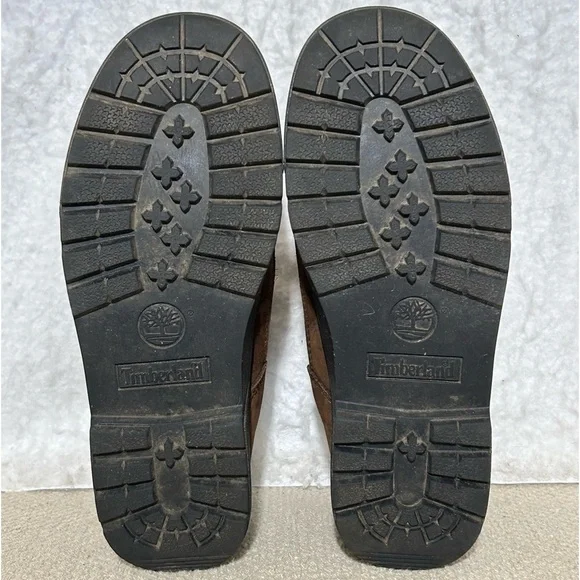 Timberland Boys Brown/Green Field Leather Waterproof Hiking Boots Shoes SZ 3.5 - Picture 8 of 12